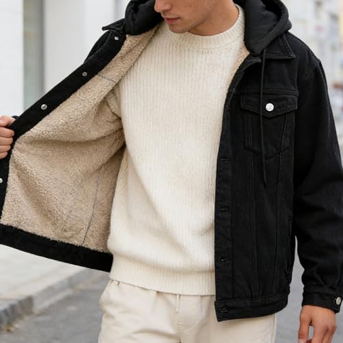 Chaqueta de mezclilla para hombre con capucha miniatura 3