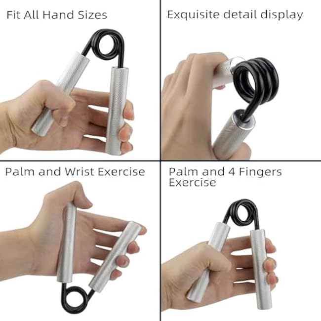 No Slip Heavy-Duty Metal Grip Strength Trainer Forearm Grip for Muscle Building Hand Rehabilitation Home Gym Exerciser Training Recovery Non-slip Hand Gripper Wrist Finger Hand Grip Strengthener