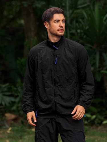 Yousify Mens Lightweight Jacket Windbreaker Full Zip Long Sleeve Outdoor Athletic Jackets for Hiking2