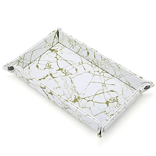 レザートレイ アクセサリートレイ 大理石柄 長方形 小物入れ 折り畳み式 こものいれ 卓上 おしゃれ 腕時計トレー 鍵 スマホ メガネ リモコン 収納ボックス おしゃれ 携帯便利