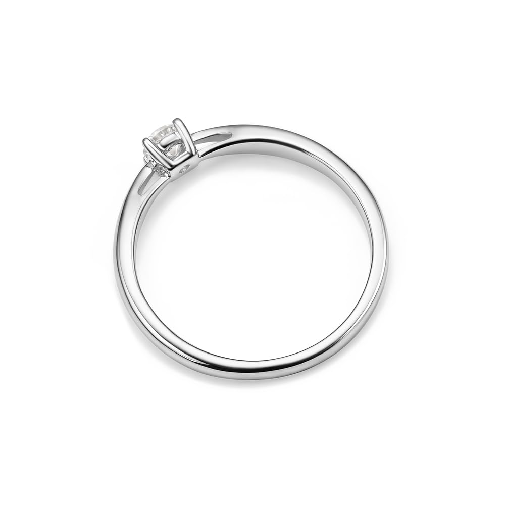 MIORE Schmuck Damen, Verlobungsring Damen, Ring Weißgold/Gelbgold 375 9kt mit Diamant 0.15 Ct in Krappenfassung, Echt Gold Damenring, Goldring, Ring Damen, Damenschmuck Handgemacht