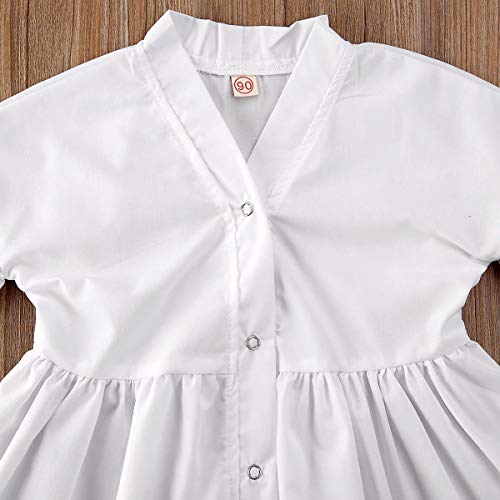 image for Argorgeous Baby Girls Dress Shirt White Puff Long Sleeve Tops Toddler 