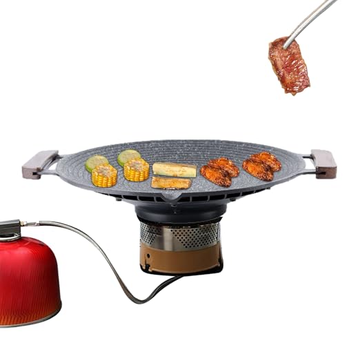 baabeash Sartén de camping con asas, resistente al para barbacoa, para saltear, cocina, cocina, interior, viajes, al aire libre, barbacoa