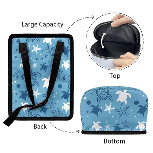 Image of KEIAHUAN Blue Turtle Hanging Car Trash Can Bin Foldable Car Trash Bag Large Capacity Auto Garbage Bag Grocery Organizer Container Fit Truck Kitchen Bedroom Travel Camping