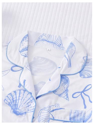 Image of Verdusa Pajamas For Women Set 2 Piece Summer Pajama Sets Cute Pjs Lounge Matching Button Shirt with Shorts