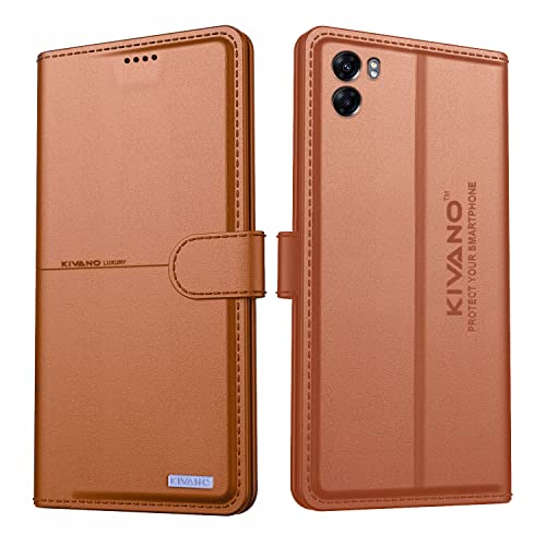 Image of KIVANO Oppo A77 4G Professional Series Wallet Case | Luxurious Design | Premium | PU Leather Flip Case Back Cover - Coffee