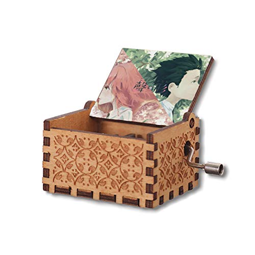 Aybnjy Anime-A-Silent-Voice Wood Music Box, Hand Crank Engraved Musical Boxes Mechanism Antique Vintage Personalizable Gift for Wife, Husband, Daughter, Son, Boyfriend, Girlfriend Aybnjy Anime-A-Silent-Voice Wood Music Box, Hand Crank Engraved Musical Boxes Mechanism Antique Vintage Personalizable Gift for Wife, Husband, Daughter, Son, Boyfriend, Girlfriend