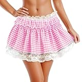 Características: minifalda de encaje floral para mujer, falda con dobladillo fruncido, falda de lencería sexy no transparente, vestido blanco estético con fruncido de varias capas, faldas acampanadas de Fairycore, falda gótica vintage y2k, adorno de ensalada, elegante y a la moda.