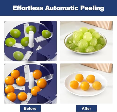 Image of DOCAT Automatic Electric Potato & Vegetable Peeler | Rechargeable Fruit Peeler Machine with 5 Stainless Steel Blades | Cordless Kitchen Peeler for Garlic, Grapes & Tomato