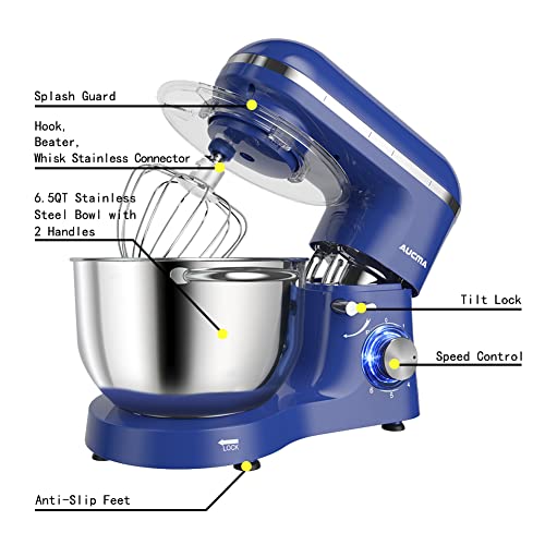 image for Aucma Stand Mixer,6.5-QT 660W 6-Speed Tilt-Head Food Mixer, Kitchen El