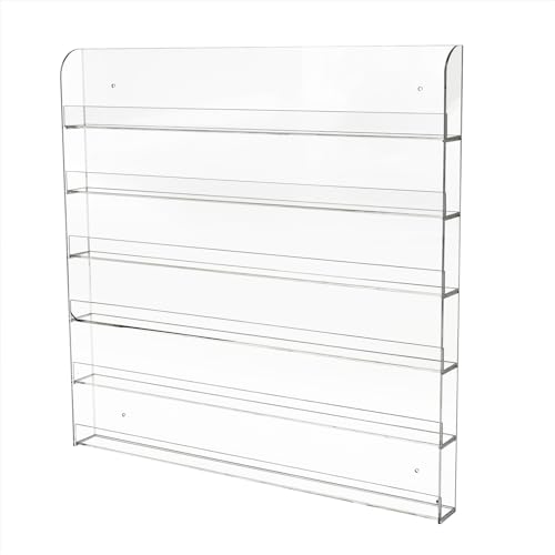 FUROMG Nail Polish Organiser Wall Mounted Acrylic Nail Polish Display Rack Stand 6 Layer Acrylictransparent Organizer Shelf Holder Wall Mounted Display Rack