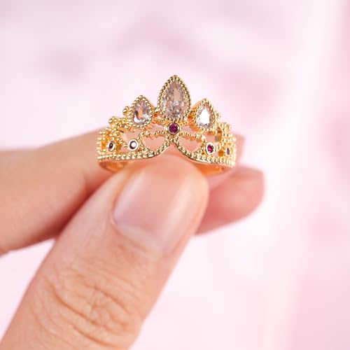 Rapunzel Ring Tangled Fans Princess Crown Ring Princess Jewelry Birthday Party Ring Halloween Dress up Gifts3