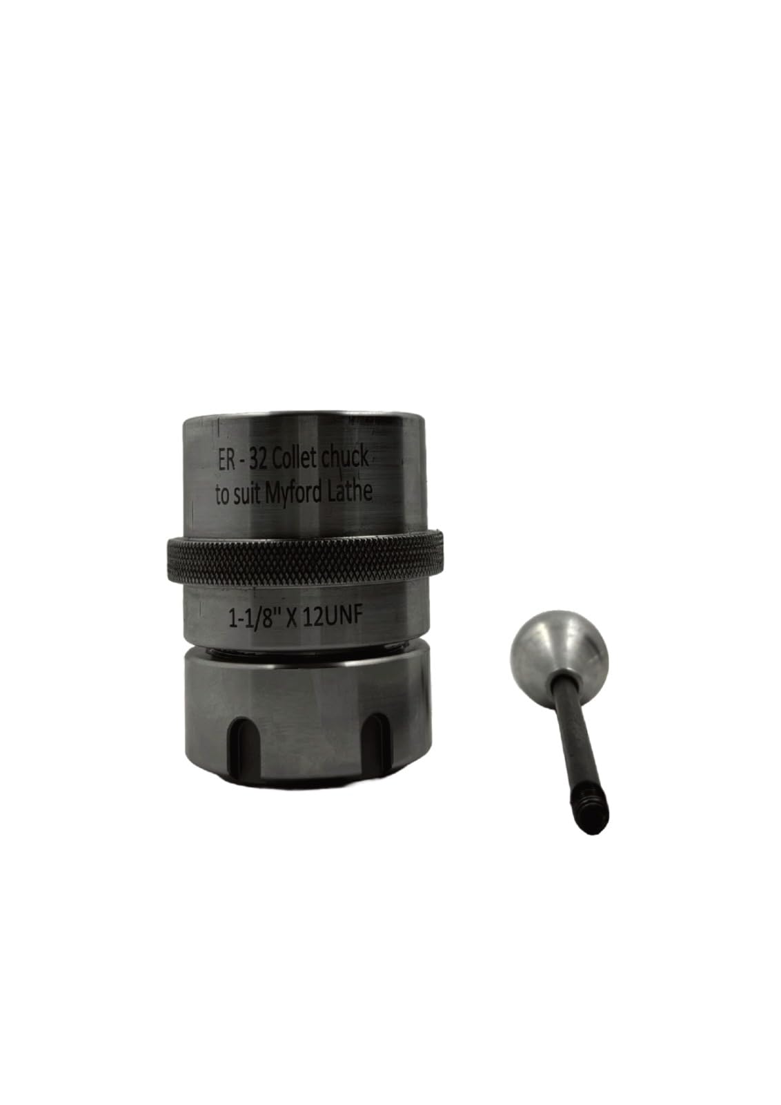 MachEl ER-32 Collet Chuck Adapter 1-1/8" X 12 UNF - Precision Machining Tool for Myford Lathes, Enhances Accuracy and Efficiency