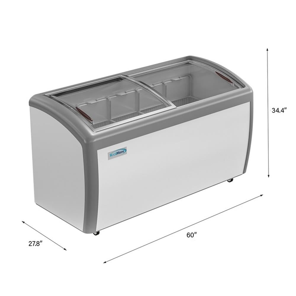 Pemberly Row Contemporary 60 In. Display Ice Cream Freezer-16 Cu Ft. on Fridge.com - View 4