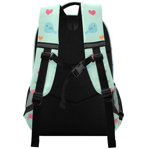 KLL Happy Cartoon Bird Green Designed kids backpacks for girls with chest strap book bags for men bolso escolar para adolecente2