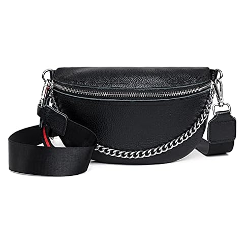 XYZXYZ Riñonera de Piel Negra para Mujer Cover