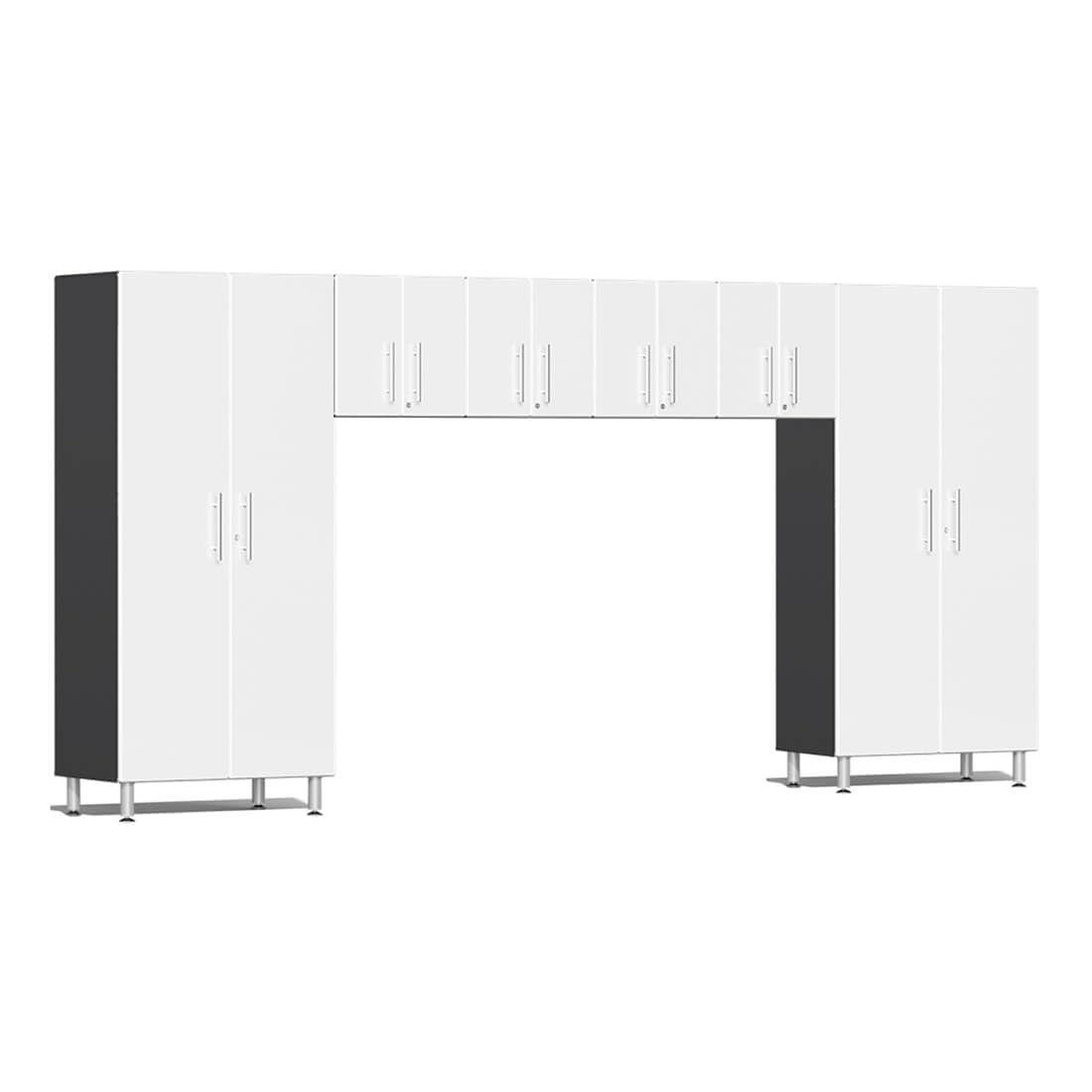 Ulti-MATE UG20760W 6-Piece Garage Cabinet Kit in Starfire White Metallic, White, Grey
