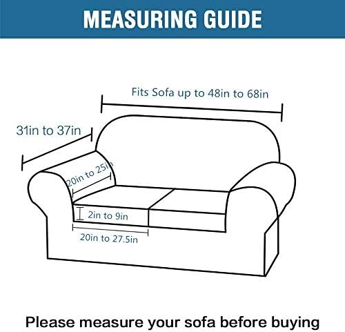 LINGKY Velvet Sofa Cover with 2 Separate Cushion Covers, Stretch Ultra Soft Plush Sofa Slipcover Replacement Anti-Slip Furniture Protector with Elastic Bottom (Deep Teal,2 Seater(122-172cm))