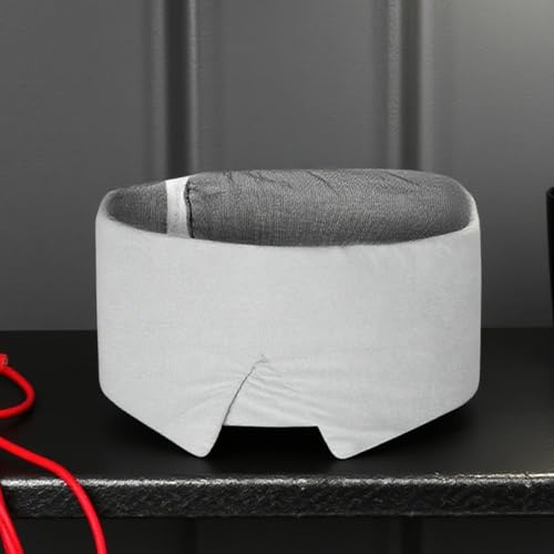Cache-yeux respirant en coton polyester avec sangle réglable gris - 6