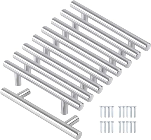 MSYU 30 Pack 5 inch Kitchen Cabinet Handles Cabinet Pulls Brushed Nickel Stainless Steel Kitchen Drawer Pulls Cupboard Handles 3" Hole Center