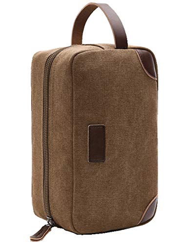 Iblue Toiletry Bag Leather And Canvas Travel Dopp Kit Bathroom Shaving Organizer For Men&Women Travel Accessories,#B03 (Hot Pink) #TOP2