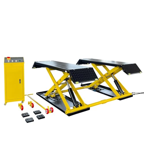 HPDMC 8,000 LBS Scissor Lift Mid Rise Electric Release Auto Lift 110V Car Lift Max. Lift Height 39.5'' for Home Garage Lift