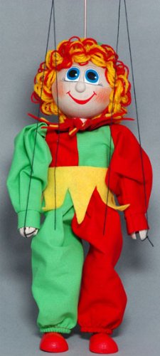 Djepeto – Puppet – Wooden Toy – Clown – 30 cm Red