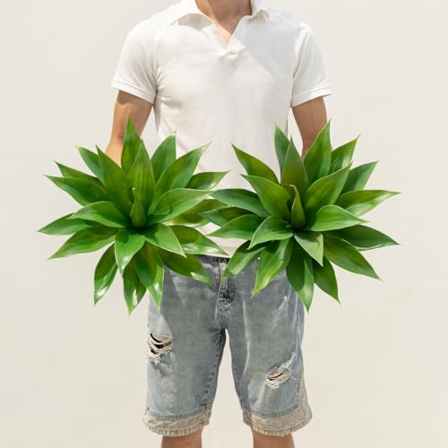 Image of Ttranewsoo Artificial Agave Plants,Large UV Resistant Fake Agave Planters for Indoor and Outdoor Decorating Artificial Plants for Outdoors Fake Plants 2Pack, 18 inch