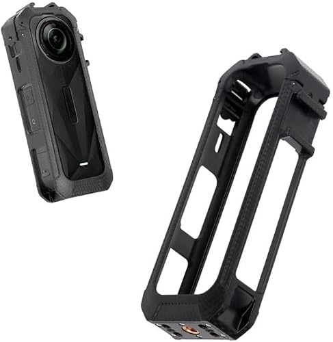 For Insta360 X5 Cold Shoe Carbon Fiber Texture ABS Plastic Protective Frame (Black)