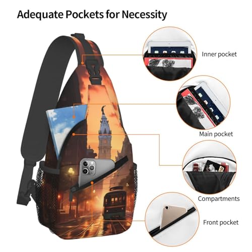 Cross Chest Bag Diagonally - Quality, Durable, and Spacious Shoulder Bag for Men and Women Philadelphia, Pennsylvania Prints3