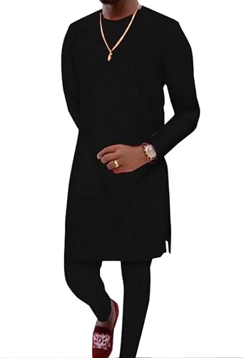African Traditional Clothes for Men Dashiki Suit Long Sleeve African Mens Outfit 2 Piece Nigerian Clothes for Party