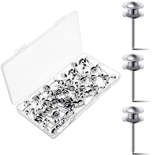 Image of Hotop 50 Pcs Double Headed Picture Hangers Nails Small Head Hanging Nails Picture Photo Hanging Hook Pins Decorative Nail Hook Hangers for Home Office School (Silver)