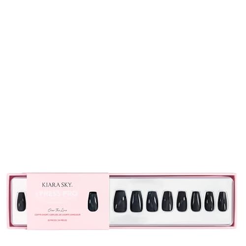 KIARA SKY 100% Acrylic Press On Nails - Salon Quality Instant Manicure, Long-Lasting, Easy Application - 30 piece Kit - Coffin Short-Over The Line