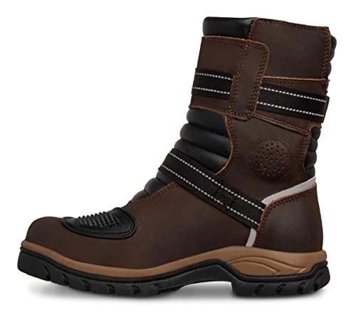 Workland 77411 Motorcycle Boots For Men - Leather Boots With Protections - Work Boots For Men - Rubber Sole Slip Resistant And Reflective Motorcycle Riding Boots - Botas Para Motocicleta Hombre #TOP3