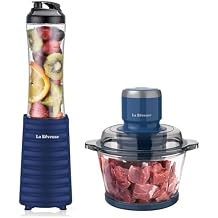 La Reveuse Electric Food Chopper with 7-Cup Glass Bowl + La Reveuse Personal Size blender 300W