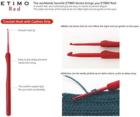 Tulip Crochet Hook, Aluminium Plastic Cotton, Red, One Size