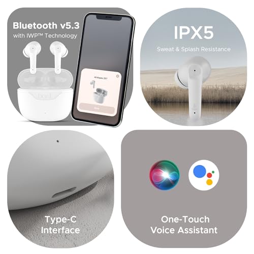 Image of Boat Airdopes 207 TWS in Ear Earbuds with 50 Hrs Playtime, Quad Mics with Enx Tech, ASAP Charging, Iwp Tech, Beast Mode with 50 Ms Low Latency, Bluetooth V5.3, USB Type-C Port & Ipx5(Ivory White)