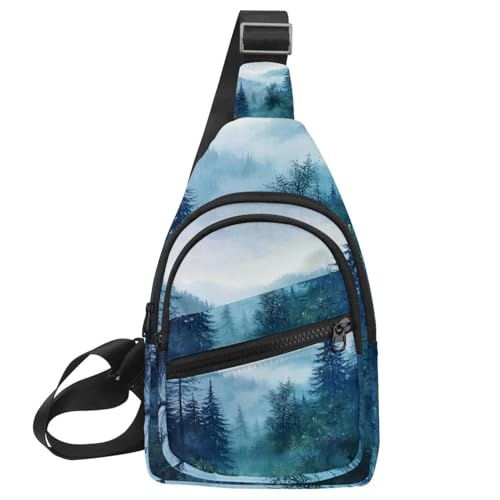 Mochila cruzada para senderismo y viajes cortos con diseño tropical de piñas multicolor