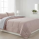 DONATELLA EDREDON Bicolor Tierra | Edredón Nordico Bicolor Reverisble | Duvet Microfibra Cálido Cómodo y Ligero | Calidad 400 gr - 105 cm., Rosa