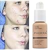 2-Pcs-Liquid-Foundation-30ml-Natural-Moisturizing-Highlighting-Matte-Oil-Control-Concealer-Facial-Blemish-Concealer-Color-Changing-Foundation-for-Women-Girls-104-Buff-Beige-105-Sand BestLand 2Pack PHOERA Foundation Full Coverage Liquid Foundation Cream - Long-lasting Lightweight Concealer - Oil-Free Formula - Natural Shade - Suitable for All Skin Types (104 Buff Beige & 105 Sand)