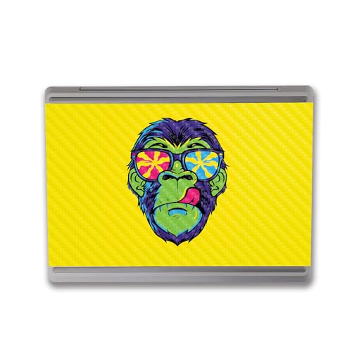 Image of MightySkins Carbon Fiber Skin Compatible with Microsoft Surface Laptop Go 3 (2023) Full Wrap Kit - Hypno Chimp | Protective, Durable Textured Carbon Fiber Finish | Made in The USA