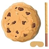 Pasimy Cookie Piñata with Blindfold and Stick Sweet Chocolate Chip Cookie Piñata for Milk and Cookies One Sweet Boy Birthday Baby Shower Halloween Party Decorations Game Supplies, 12.20 x 12.20 Inch