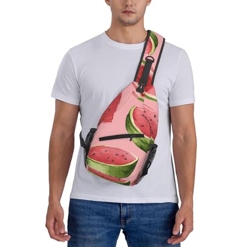 Red Watermelon Multi Functional Adjustable Single Shoulder Crossbody Bag,Casual Chest Bag, Suitable For Daily Travel,Unisex 7