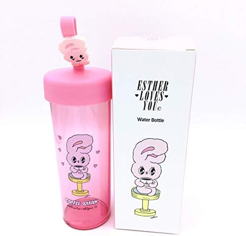 EstherLovesYou Esther Kim Bunny Portable Juice Cup Travel Water Bottle 450ml (Pink)