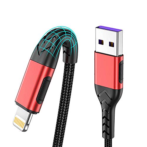 iPhone Charger, [Apple MFi Certified] 3Pack 10FT USB A Cable for Long Charger Cable, Fast iPhone Charging Cord Compatible with with iPhone Xs Max/XS/XR/X/8/7/6S/6/Plus/SE/iPad(Red)