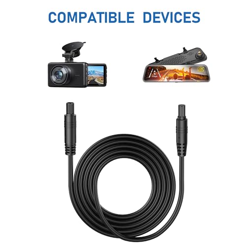 Image of 5Pin Dash Cam Rear View Camera Extension Cable,(12Ft 5P) Pure Copper Thicker Shield Reverse Camera Mirror Camera Extension Cord,Rearview Dashcam Extension Wire,Backup Camera Extension Cable