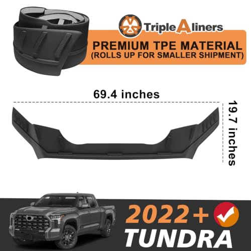Image of TripleAliners Hood Deflector Protector Compatible with 2022-2025 2026 Toyota Tundra Accessories Hood Protector TPE Bug Deflector Shield Replacement | Hood Protector, Bug Deflector Shield Replacement, Flexible TPE Material, Easy to Install, Upgraded adhesion