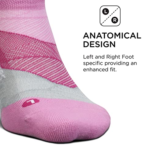 Feetures Elite Ultra Light No Show Tab Solid - Running Socks For Men & Women, Athletic Compression Socks, Moisture Wicking - Medium, Push-Thru Pink #TOP3