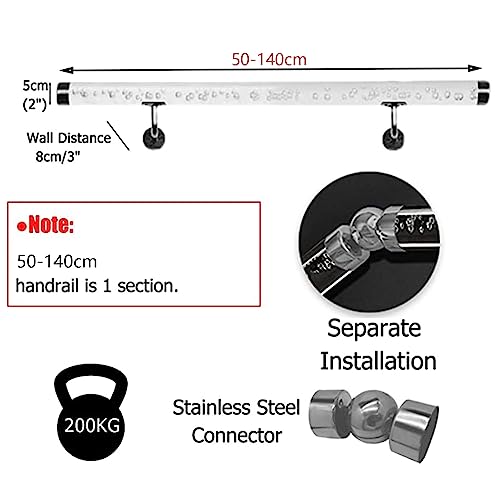 Rampes transparentes de 80 à 140 cm pour décoration entrée moderne