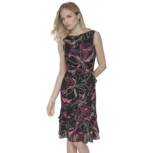 DKNY Women's Dress, Black Multi, 4